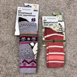 New! 2 pairs of Smartwool kids socks size Large